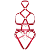 LEG AVENUE - HEART BODY HARNESS RED L