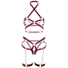 LEG AVENUE - HARNESS BRA & HEART GARTER L