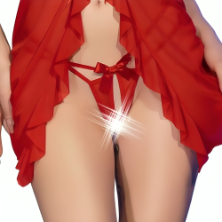 CHILIROSE - CR 4696 BABYDOLL I STRINGI BEZ KROKA CZERWONY L/XL