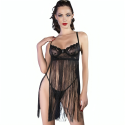 CHILIROSE - CR 4496 BABYDOLL CZARNY L/XL
