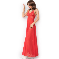CHILIROSE - CR 3883 BABYDOLL DLUGA CZERWONA S/M