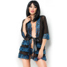 CHILIROSE - CR 3837 PEGNOIR NIEBIESKO-CZARNY L/XL