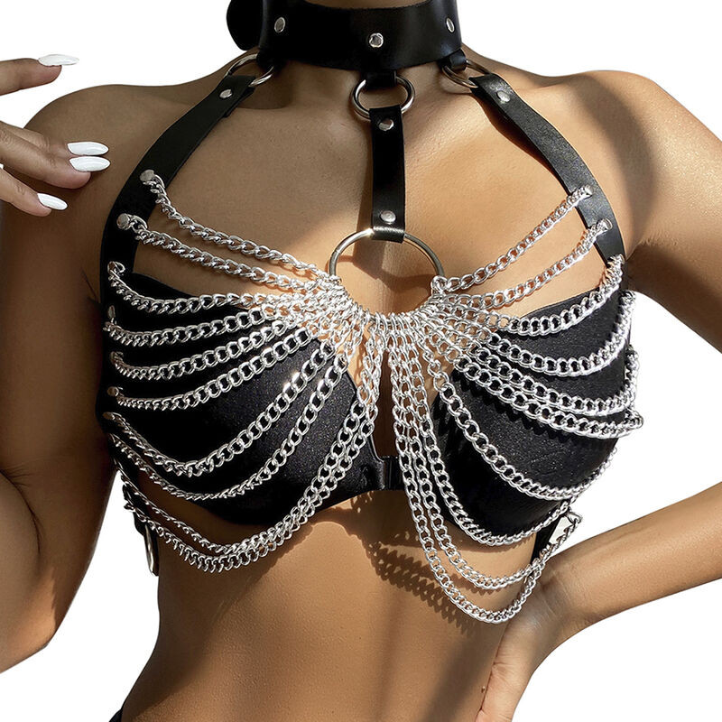 SUBBLIME - CHEST HARNESS WITH BIG RING CHAINS ONE SIZE SUBBLIME - CHEST HARNESS WITH BIG RING CHAINS ONE SIZE
