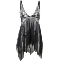 SUBBLIME - TKANINA BABYDOLL Z TIULU W KLATCE PIERSIOWEJ L/XL