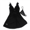 SUBBLIME - TIULOWA TKANINA BABYDOLL Z KORONKA I KWIATAMI CZARNY L/XL