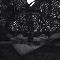 SUBBLIME - BABYDOLL WITH ADJUSTABLE LACE STRAPS BLACK S/M