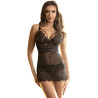SUBBLIME - BABYDOLL Z REGULOWANYMI KORONKOWYMI PASKAMI CZARNY L/XL