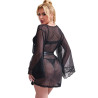 SUBBLIME - ROBE EN TISSU TRANSPARENT AVEC DÉTAIL DENTELLE NOIR L/XL