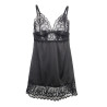 SUBBLIME - BABYDOLL Z KWIATOWYM NADRUKIEM NA PIERSI CZARNY S/M