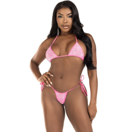 LEG AVENUE - DIAMENTOWE BIKINI FUKSJA
