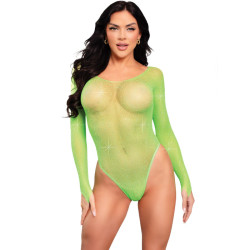 LEG AVENUE - KRYSTALIZOWANE BODY Z DLUGIM REKAWEM ZIELONE