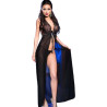 CHILIROSE - CR 3275 BABYDOLL DLUGA I STRINGI CZARNY S/M