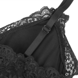 SUBBLIME - CZARNA KORONKA Z KWIATOWYMI DETALAMI MIS L/XL