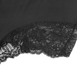 SUBBLIME - CZARNA KORONKA Z KWIATOWYMI DETALAMI MIS L/XL