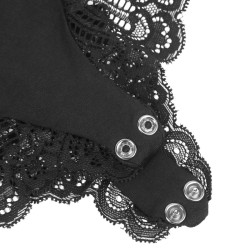 SUBBLIME - CZARNA KORONKA Z KWIATOWYMI DETALAMI MIS L/XL