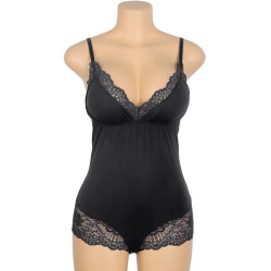 SUBBLIME - CZARNA KWIATOWA KORONKA TEDDY S/M