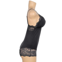 SUBBLIME - CZARNA KWIATOWA KORONKA TEDDY S/M
