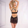 LIVCO CORSETTI FASHION - ZESTAW ORANA OAZZA BABYDOLL + STRINGI CZARNE
