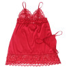 SUBBLIME - SATYNOWA BABYDOLL Z KORONKA CZERWONA S/M