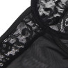SUBBLIME - TEDDY WITH GARTER WITH LACE DETAIL AND STRIPS BLACK S/M