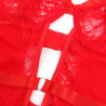 SUBBLIME - TEDDY WITH GARTER WITH LACE DETAIL AND STRIPS RED L/XL