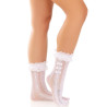 LEG AVENUE - ANKLE SOCKS WITH RUFFLES WHITE