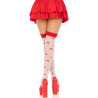 LEG AVENUE - MUSHROOM WYSOKIE SKARPETKI CZERWONE/BIALE
