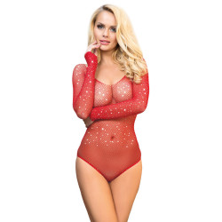 SUBBLIME - 952303 B?YSZCZ?CE BODY Z GRILLA Z ODKRYTYMI RAMIONAMI D?UGI R?KAW CZERWONY JEDEN ROZMIAR