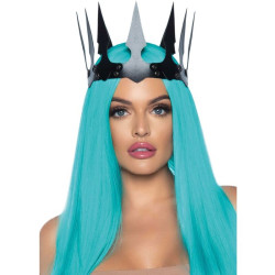 LEG AVENUE - SYNTETYCZNA SKÓRZANA KORONA MALEFICENT Z ĆWIEKAMI CZARNY