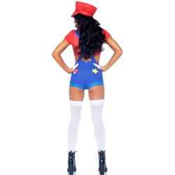 LEG AVENUE - SEKSUALNY KOSTIUM MARIO BROS CZERWONY/NIEBIESKI S