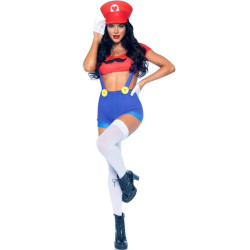 LEG AVENUE - SEKSUALNY KOSTIUM MARIO BROS CZERWONY/NIEBIESKI M