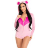 LEG AVENUE - BODY TEDDY BEAR VELVET RÓŻOWY S