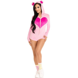 LEG AVENUE - BODY TEDDY BEAR VELVET RÓŻOWY S