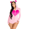 LEG AVENUE - BODY TEDDY BEAR VELVET RÓŻOWY M