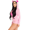 LEG AVENUE - BODY TEDDY BEAR VELVET RÓŻOWY M