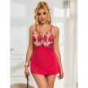 SUBBLIME - 954130 BABYDOLL Z CZERWONYM WZOREM KWIATOWYM L/XL