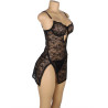 SUBBLIME - 954185 KORONKOWA BABYDOLL Z REGULOWANYMI RAMIĄCZKAMI CZARNY S/M