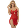 SUBBLIME - 954215 KORONKOWA BABYDOLL Z REGULOWANYMI RAMIĄCZKAMI CZERWONY L/XL