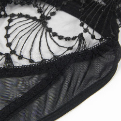 SUBBLIME - 955212 PRZEŹROCZYSTE BODY Z CZARNĄ KORONKĄ S/M