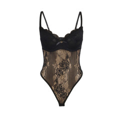 SUBBLIME - 955625 BODY KORONKOWE Z ZAPIĘCIEM NA DOLE CZARNE L/XL