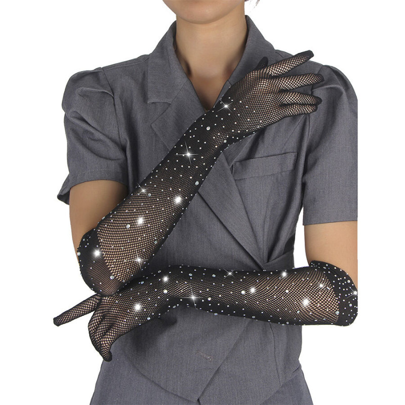 SUBBLIME - 957469SHINE PRZEŹROCZYSTE RĘKAWICZKI CZARNE S/M