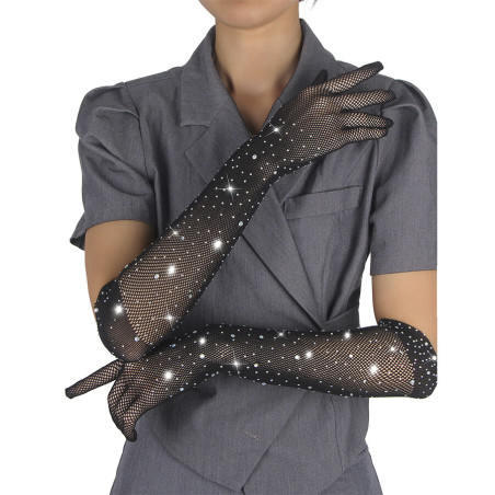SUBBLIME - 957469SHINE PRZEŹROCZYSTE RĘKAWICZKI CZARNE S/M