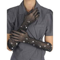 SUBBLIME - 957469SHINE PRZEŹROCZYSTE RĘKAWICZKI CZARNE S/M