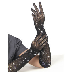 SUBBLIME - 957469SHINE PRZEŹROCZYSTE RĘKAWICZKI CZARNE S/M
