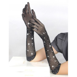 SUBBLIME - 957469SHINE PRZEŹROCZYSTE RĘKAWICZKI CZARNE S/M