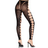 LEG AVENUE - SEAMLESS OPAQUE STOCKINGS WITH CUTOUT AT THE FEET BLACK