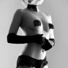 BIJOUX - BURLESQUE BLYSZCZACE OSLONY NA SUTKI Z KORONKA