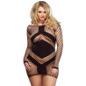 LEG AVENUE - MINISUKIENKA Z DLUGIMI WIDZAMI CZARNA PLUS ROZMIAR 1X/2X