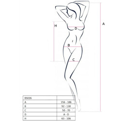 PASSION - WOMAN BS026 BODYSTOCKING BIALA SUKIENKA STYL JEDEN ROZMIAR