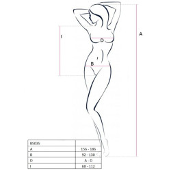 PASSION - WOMAN BS035 BODYSTOCKING CZARNY JEDEN ROZMIAR